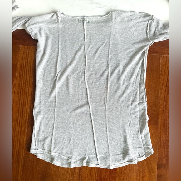 Abercrombie & Fitch Women Top Shirt Heather Gray Artistic Long Sleeve Tee Size L - Picture 10 of 16